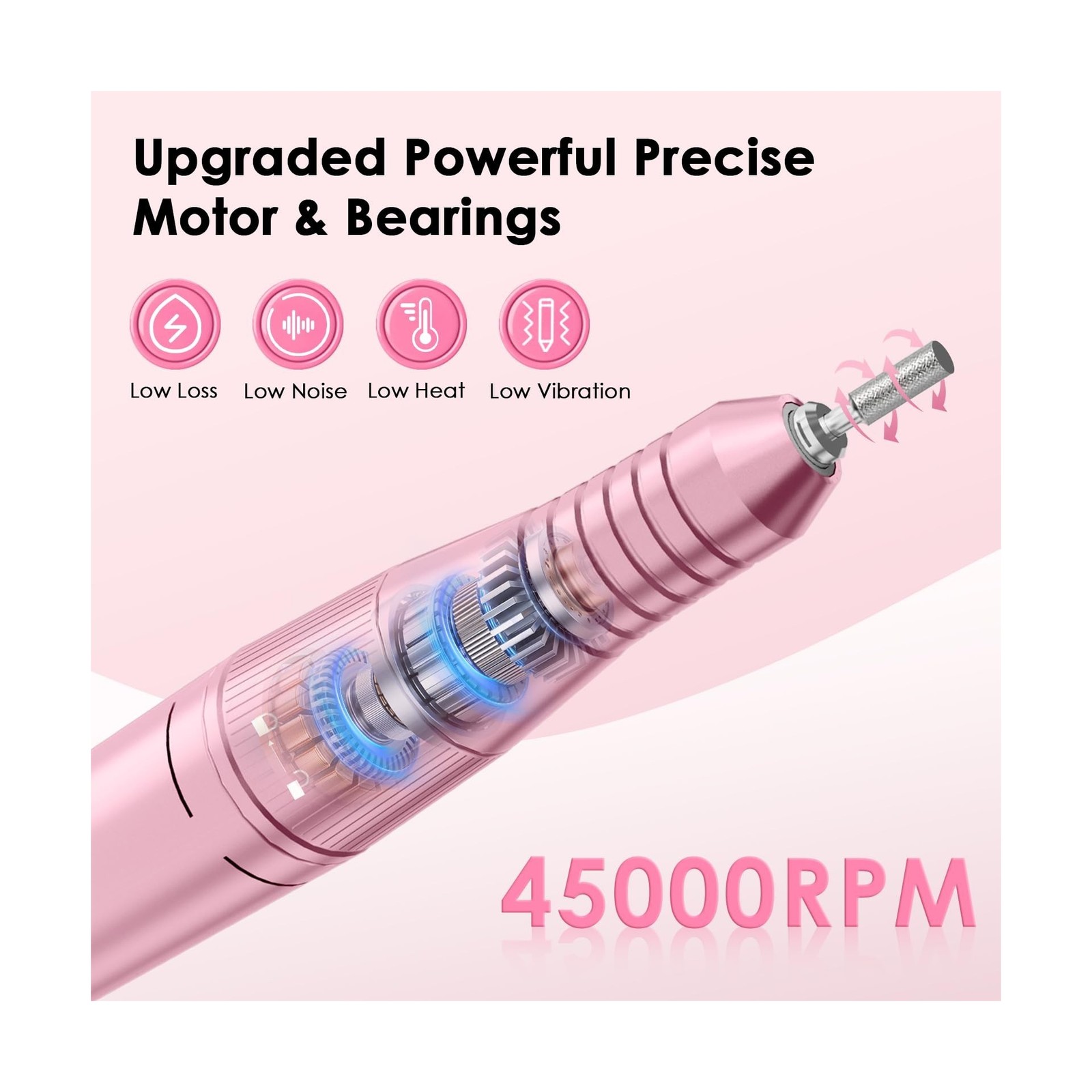Professional Electric Nail Drill File, HUGMAPLE 45000RPM Portab… FAST USA SHIP