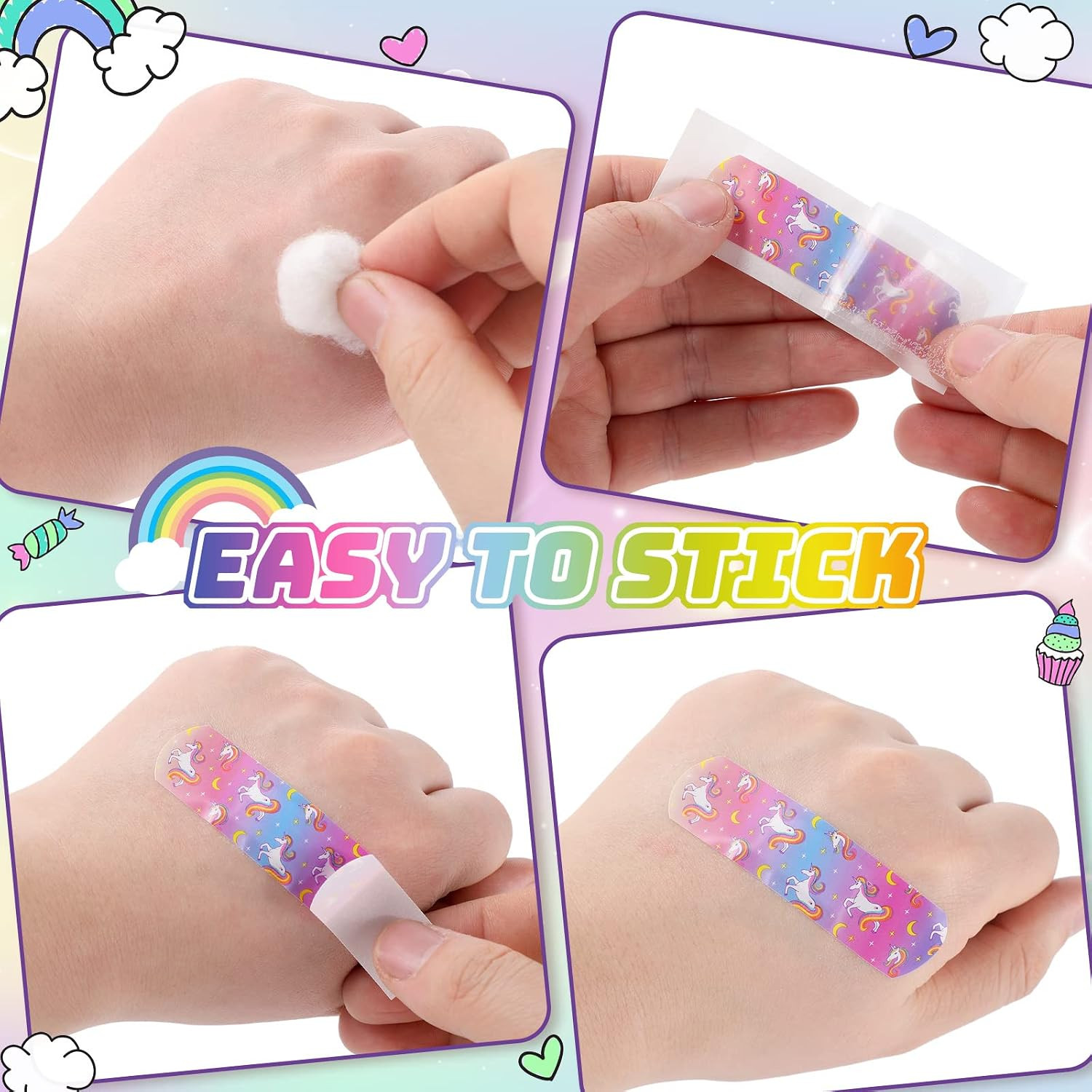 Panelee 120 Pcs Kids Bandages Bulk Cute Cartoon Flexible Waterproof Breathabl…