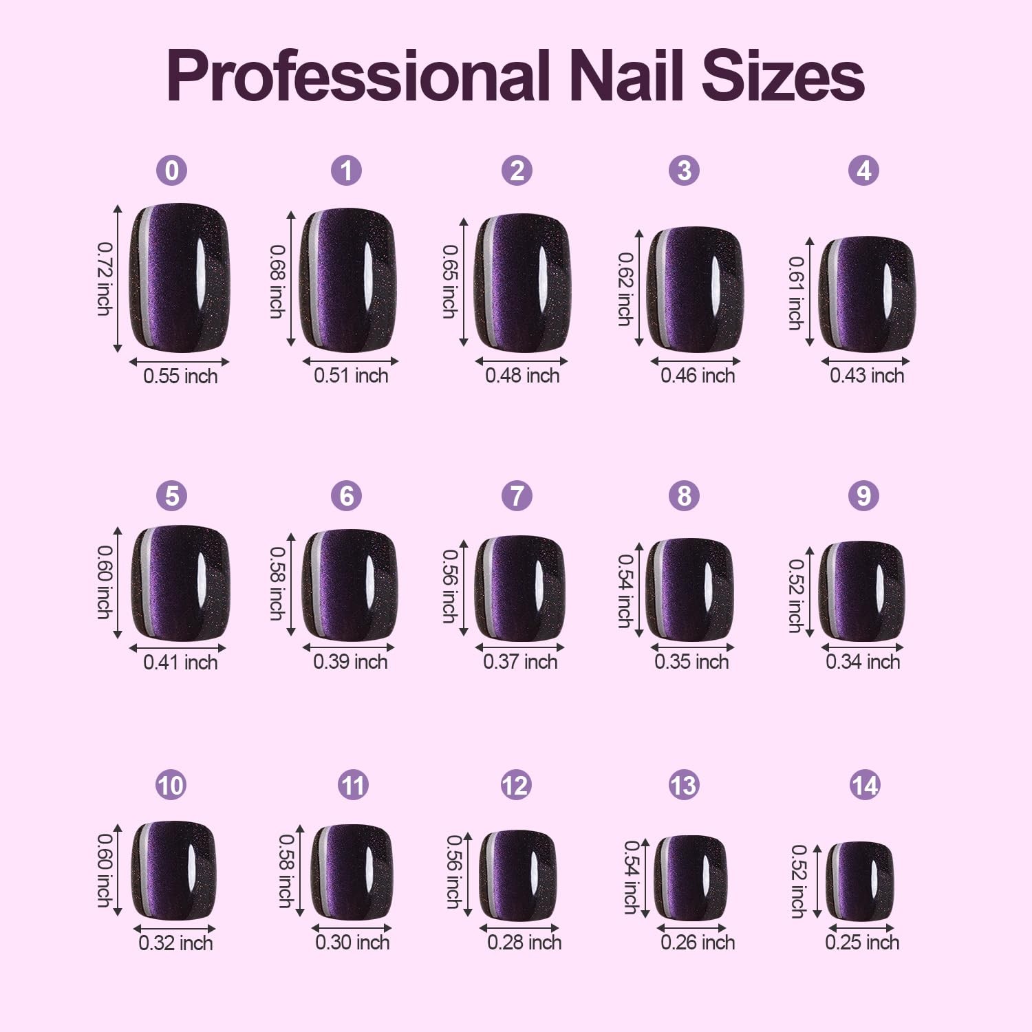 300Pcs Cat Eye Press on Nails Short Square, Plauva Soft Gel Fake Multicolor