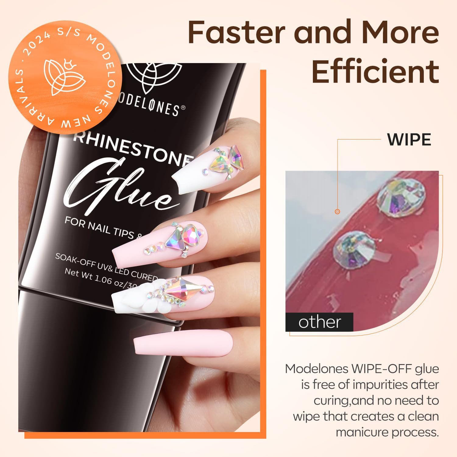 4-In-1 Rhinestone Glue – Super Strong for Press on Nails, Gems
