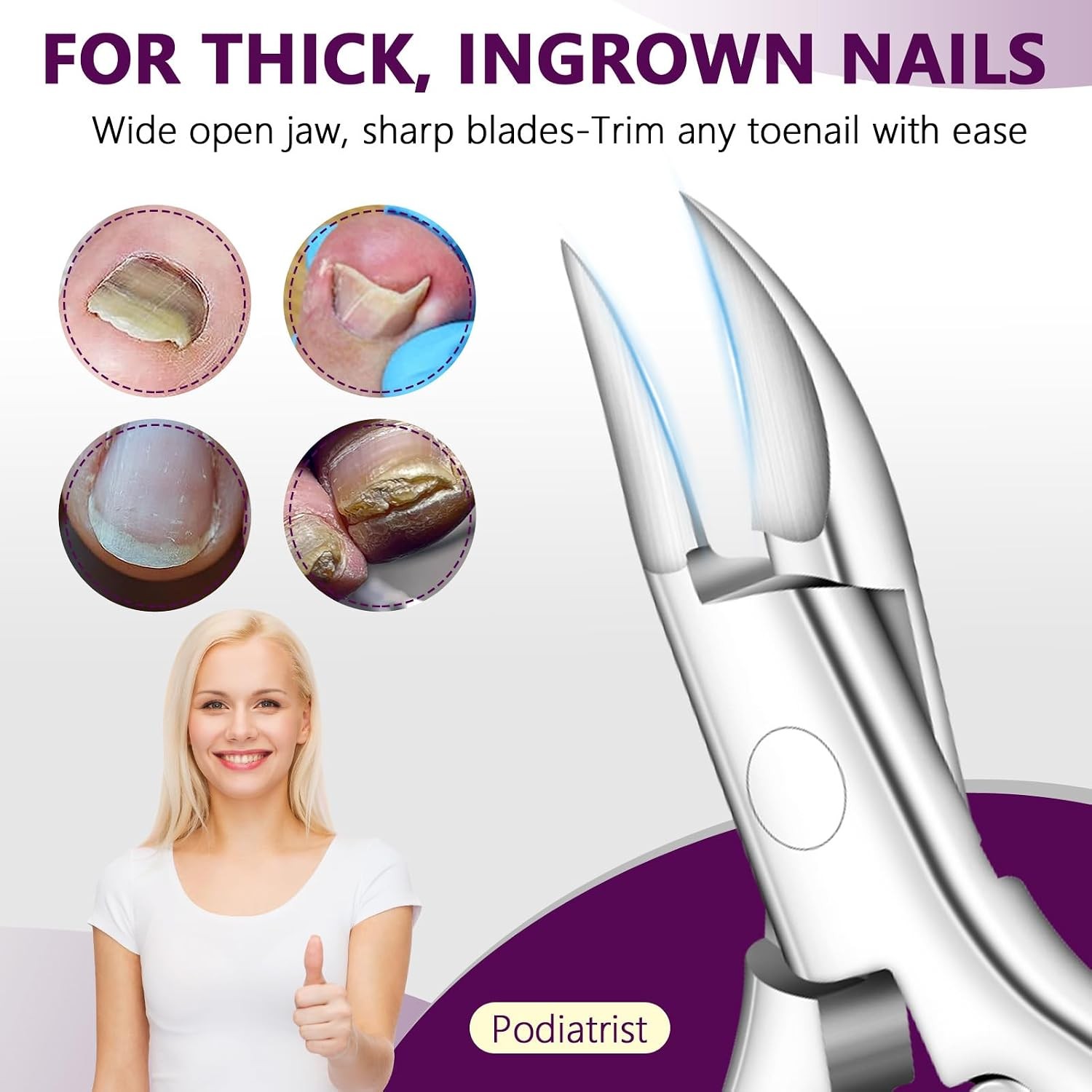 Sharp Toenail Clippers for Thick Nails, Ingrown, Heavy Duty, Seniors