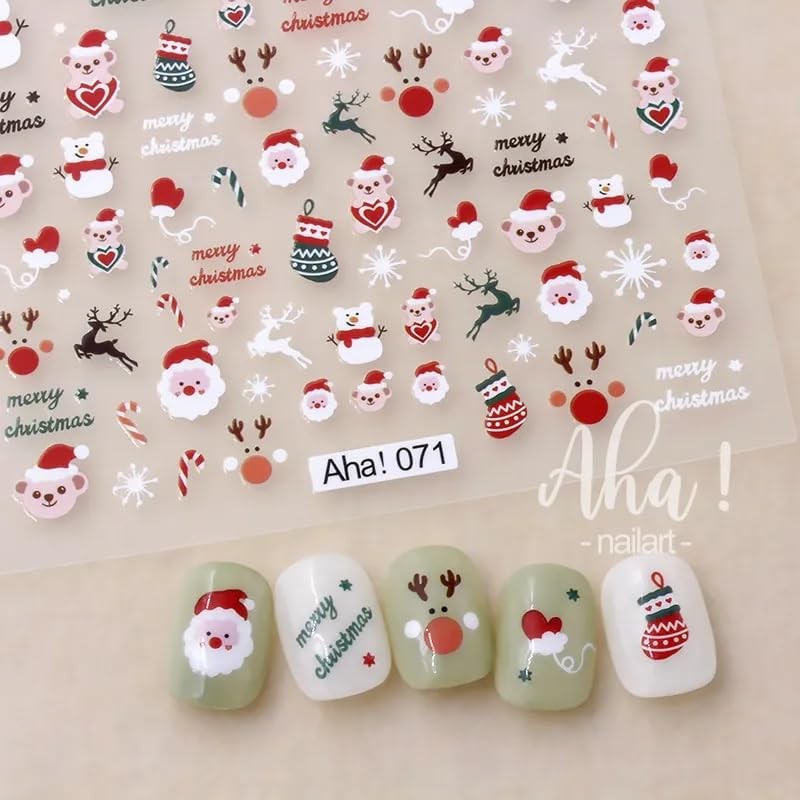 Christmas Nail Stickers Winter Snowman Snowflake Nail Art Stickers 8PCS Elk S…