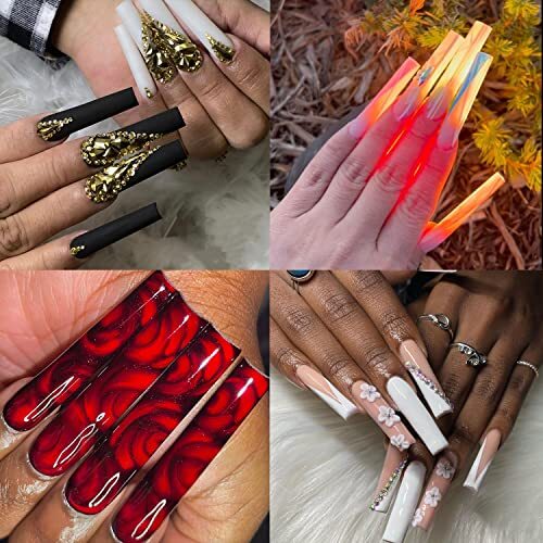 Tapered Square Nail XXL Tips 120 PCS No C Curve Gel Extra Long Half Straight