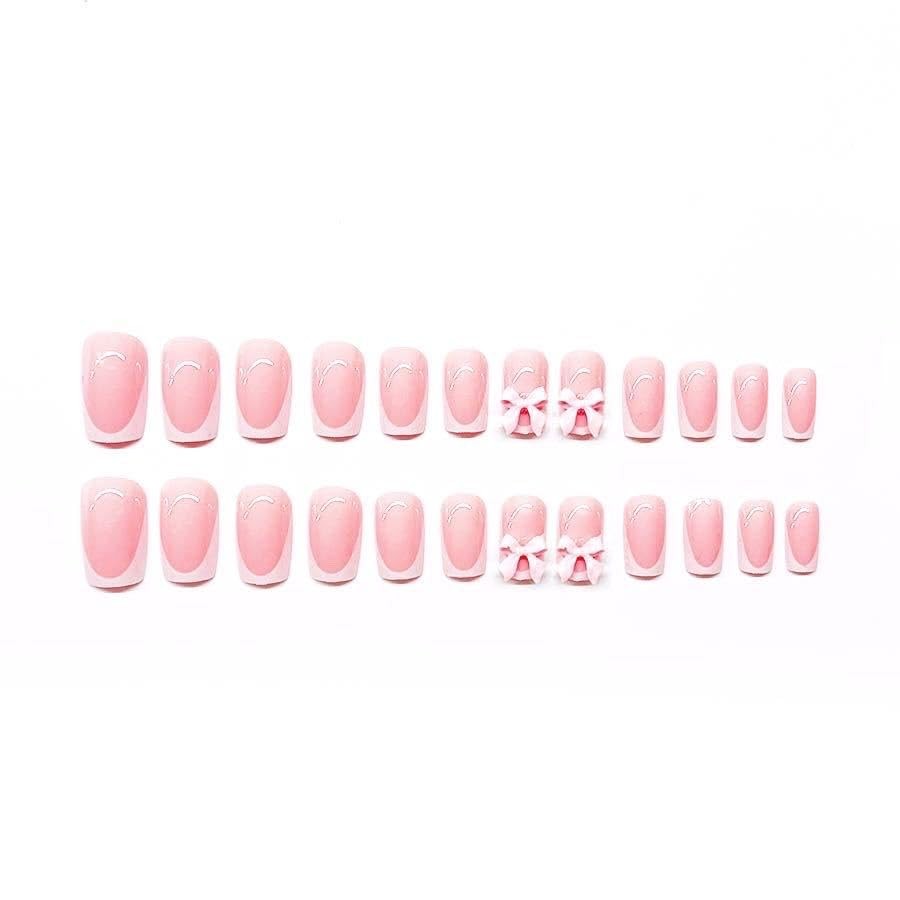 White French Tip Press on Nails and Toes Matching Set Square Toenail press on…