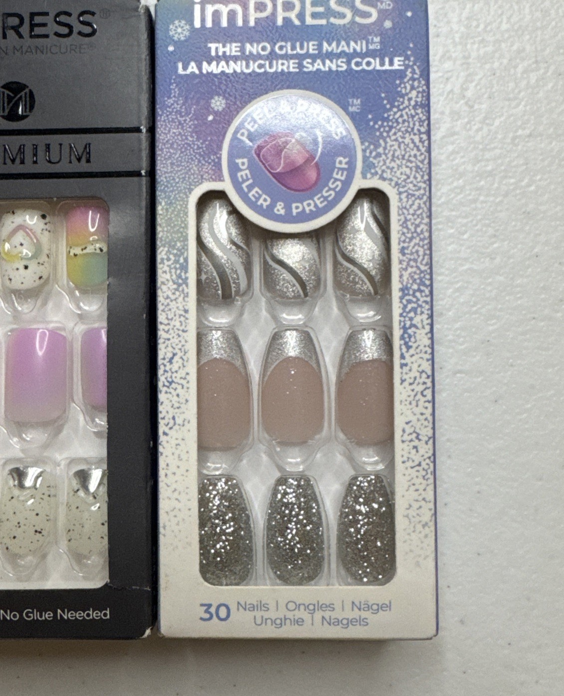 (3x) Kiss Peel & Press On Nails – Short/Medium – No Glue Mani