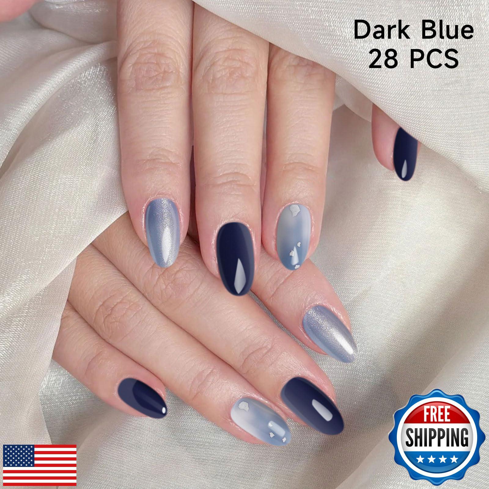 DUKASOU Semi Cured Gel Nail Strips | 28 pcs Gel Nails Strips Work with Any UV