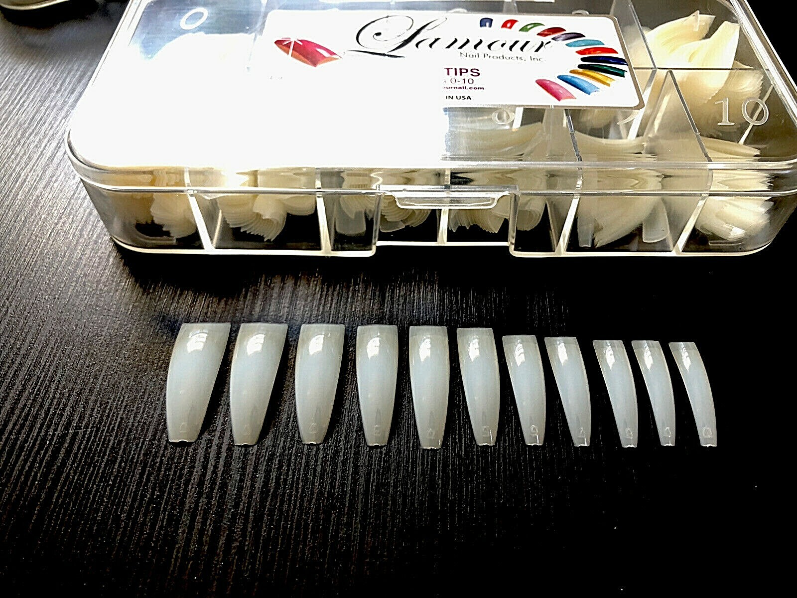 Lamour Ivy Coffin Nail Tips -NATURAL Nail Tips – Box 500 tips USA