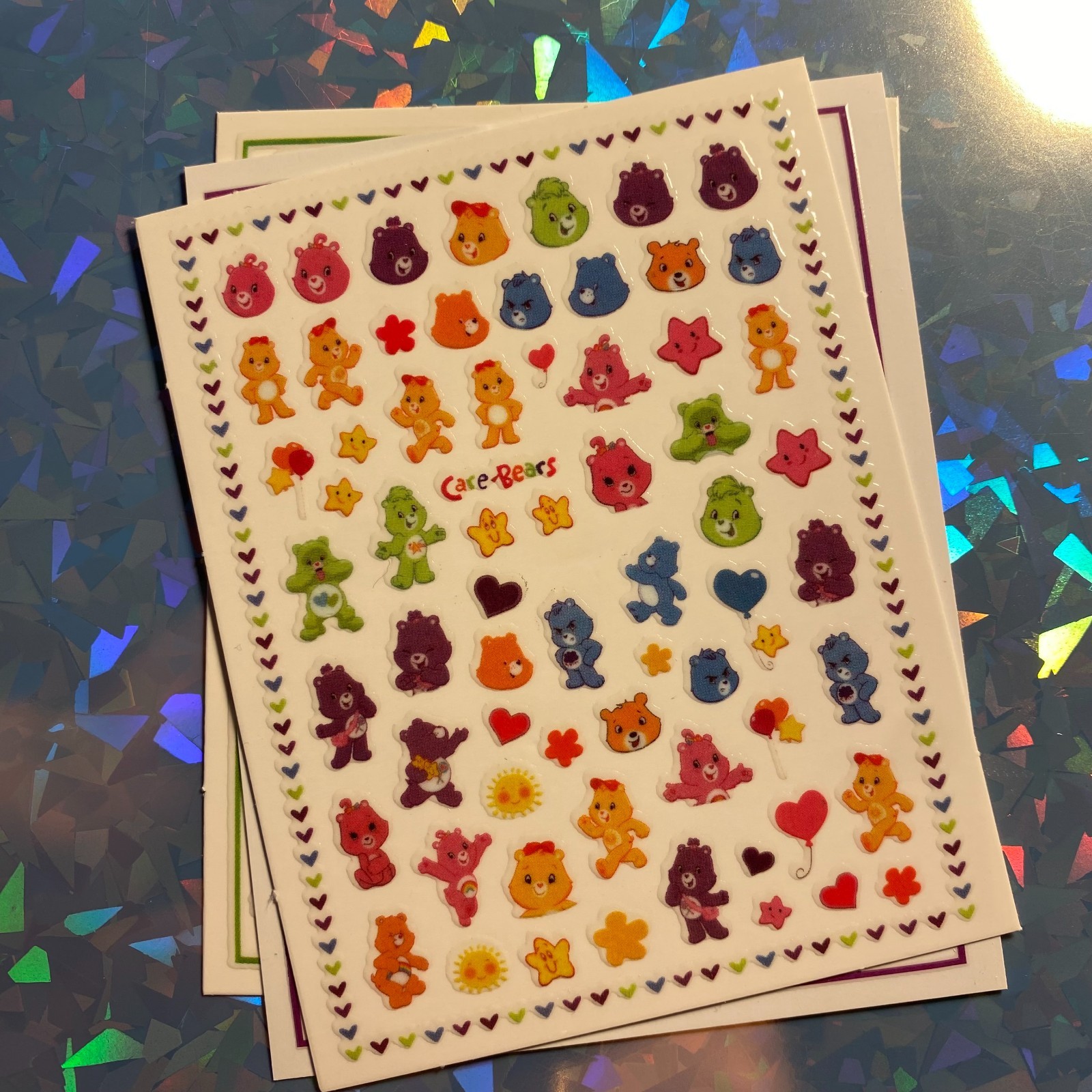 Colorful Nail Stickers Care Bears Nail Art Supplies Peel and Stick Adhesive
