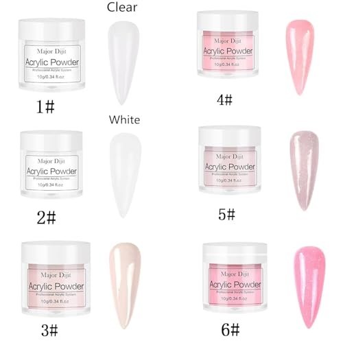 Acrylic Nail Kit for Beginners – Monomer, 6 Glitter Colors, UV Lamp & Supplies