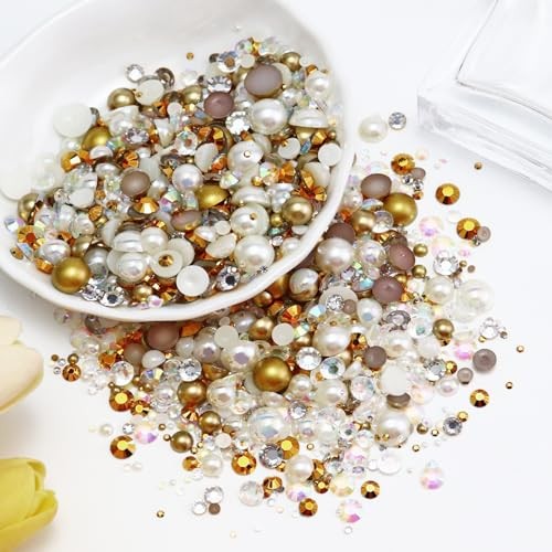60g Mix Flatback Champagne Gold Blend | Mix Champagne | Gold | Ivory | Ivory AB