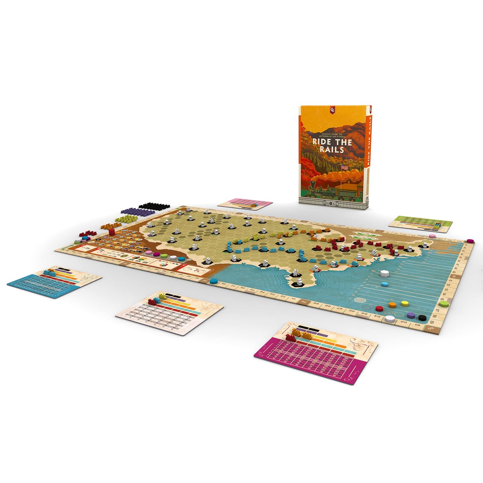 Capstone Games Ride The Rails Strategy Board Game for 3 One Size, Multicolor
