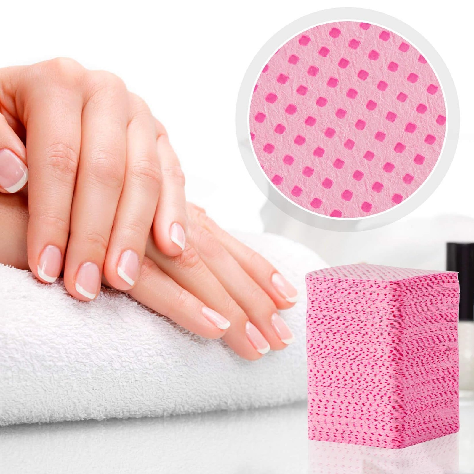 MAQIHAN 1200 Lint Free Nail Wipes – Pink Acetone Polish one size,