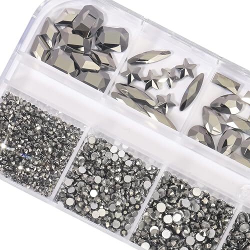 Mine Black Nail Rhinestones Kit Flatback Crystal Mineral Grey Mineral gray