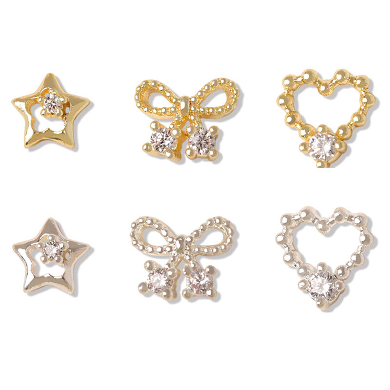 2pcs DIY Heart Butterfly Nail Art Decor Zircon Jewelry 3D Nail Art Rhinestones ⇓