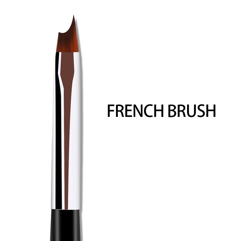 Half Moon French Manicure Flat Nail Brush Semi Circle Smile Line Liner Pen Wood