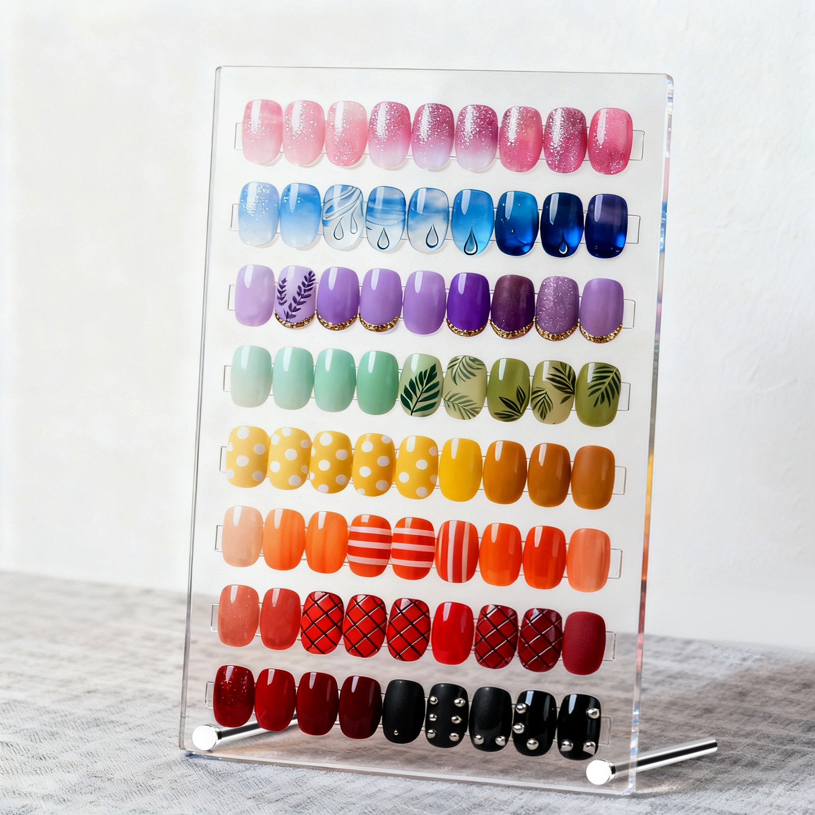 Nail Display Board Transparent Sample Stand Salon Profession Practice Color Show