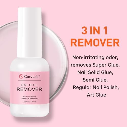Multi-functional Brush-On Nail Glue Remover 20ml for Press On and Fake Nails