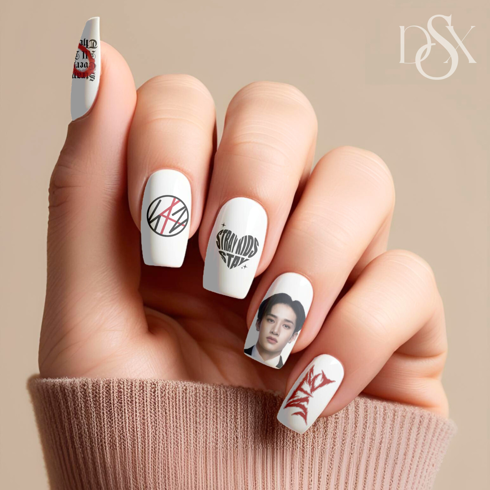 Stray Kids Stay Nail Decals Water Transfer Clear Overlay 2PC Set