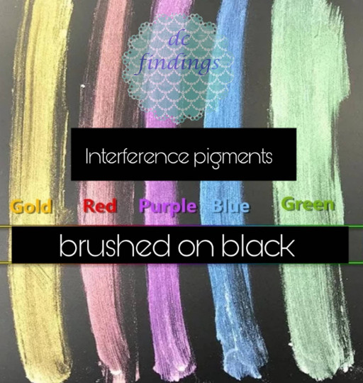 6 PC. set Interference pigments + white sparkle powder – pearl pigment – iridesc