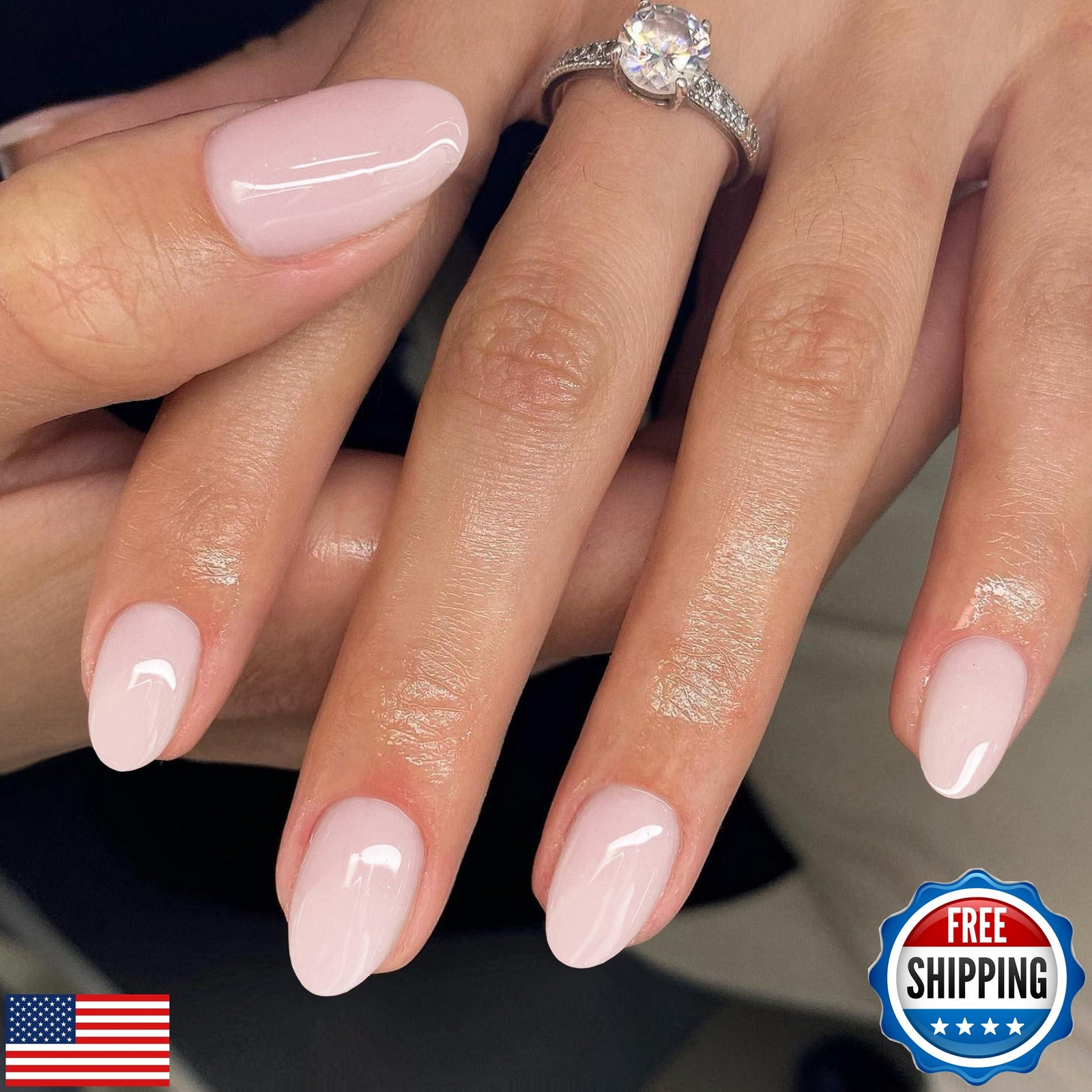 Dusty Baby Pink Press on Nails Short Oval Round Nails Glue on, SXVME Short Fa