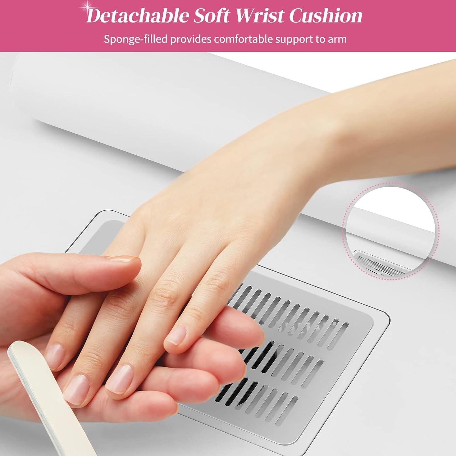 Pro Manicure Nail Table Station Spa Beauty Salon Wheel Desk with Dust Collector