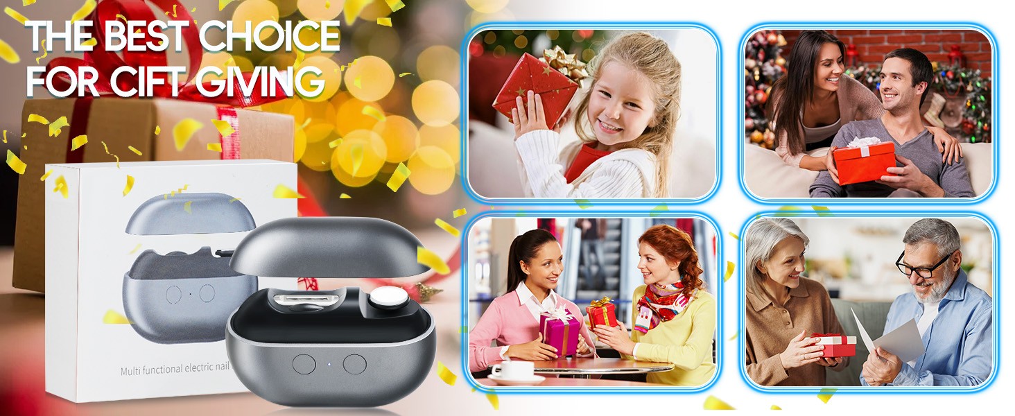 Electric Nail Clipper with LED Light, 2 Speeds Nail File & Baby Automatic