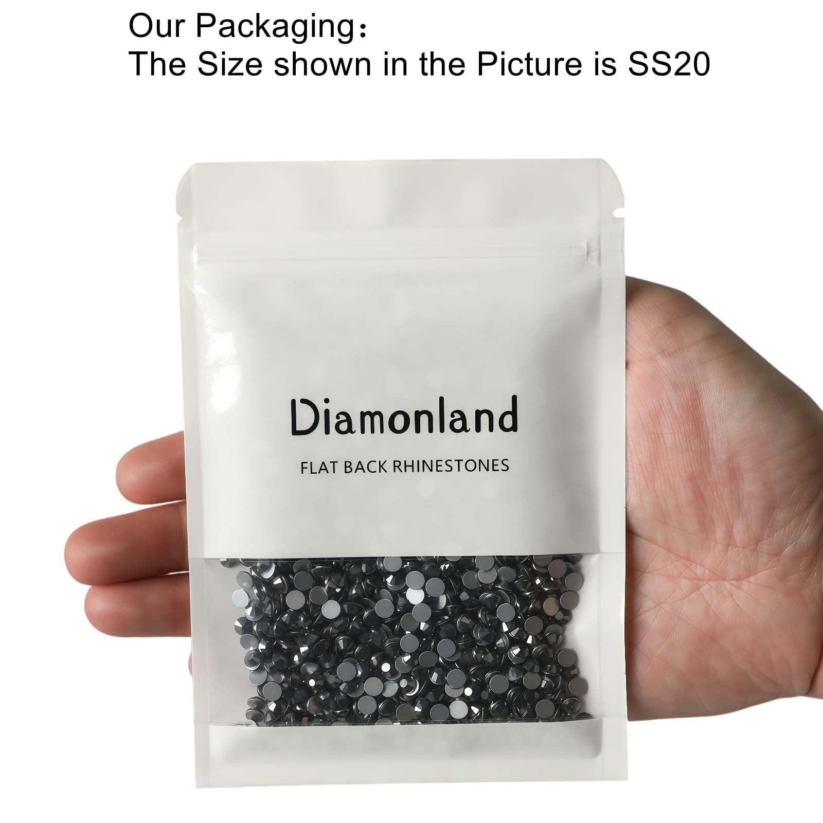 Diamonland Flatback Glass Crystal Rhinestones Rounds Gems for Bedazzling Nail…