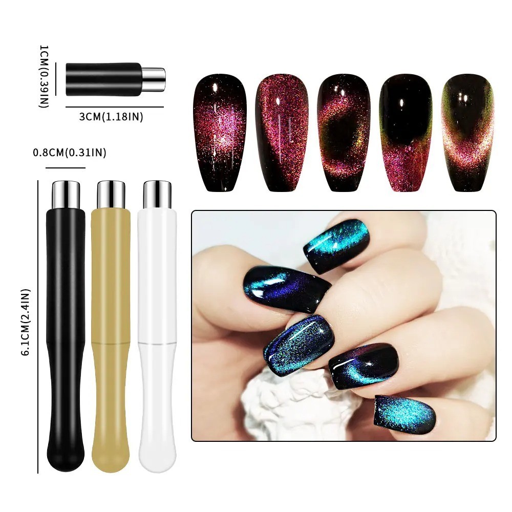 8PCS Nail Art Magnetic Wand Pen Set 3D Cat Eye Gel Manicure Tool UV Polish