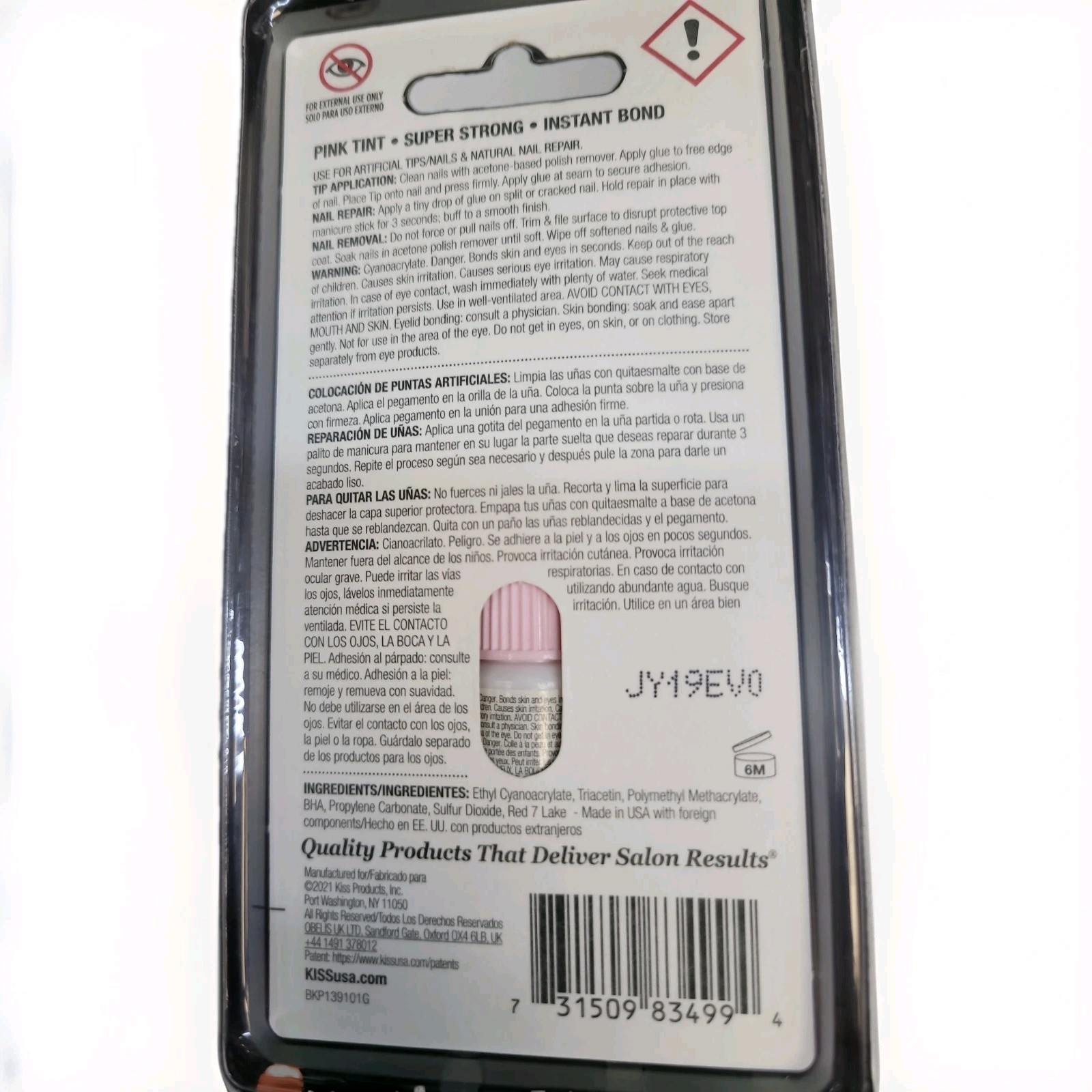 KISS Pink Tint Powerflex Ultra Hold Nail Glue BKP139