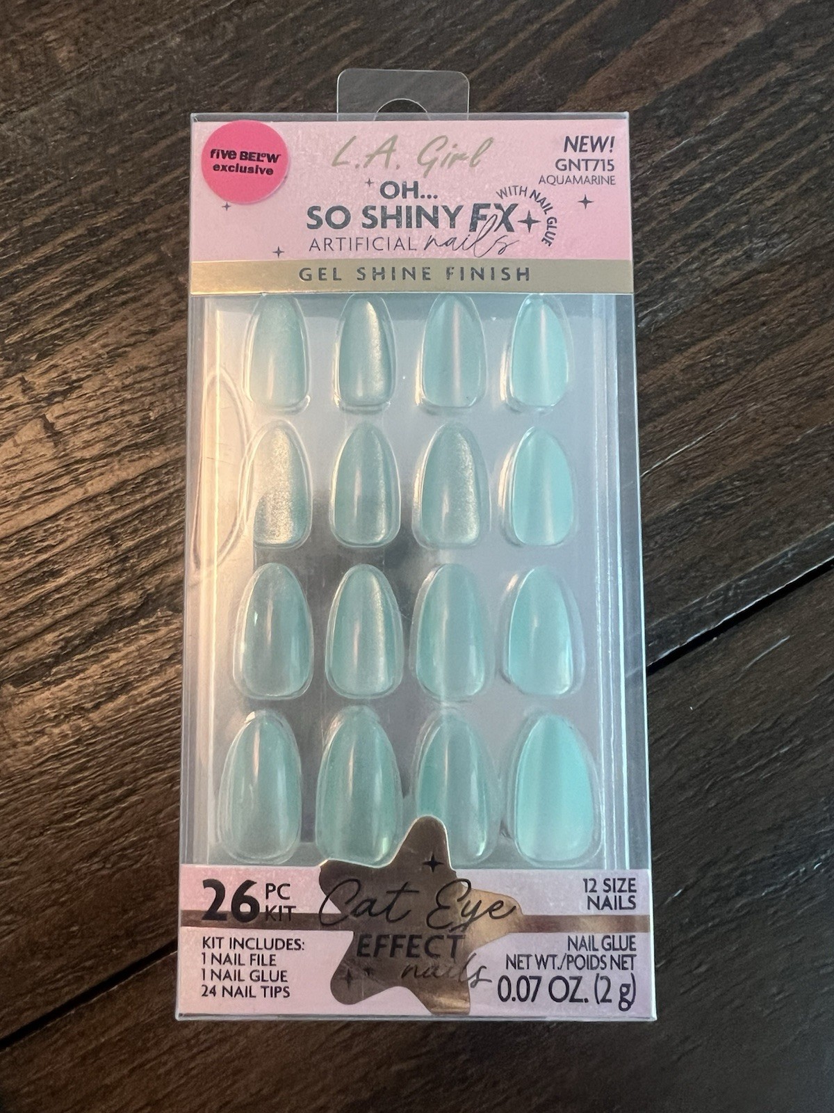 L.A. Girl Artificial Nails – Set Of 3 – French Tip, Mystic, Aquamarine – Almond