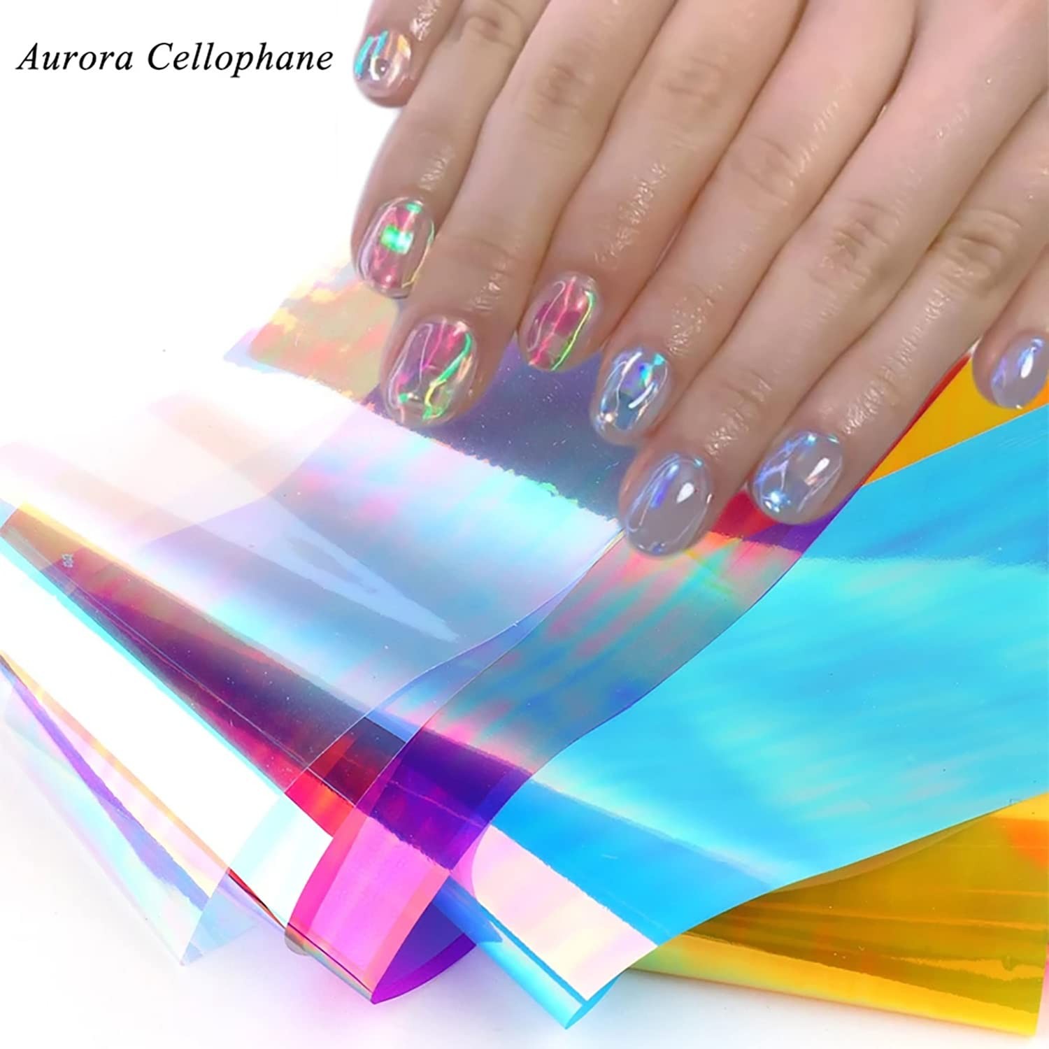 SILPECWEE 10 Rolls Glass Foil Nail Stickers Strips 10 Count (Pack of 1)