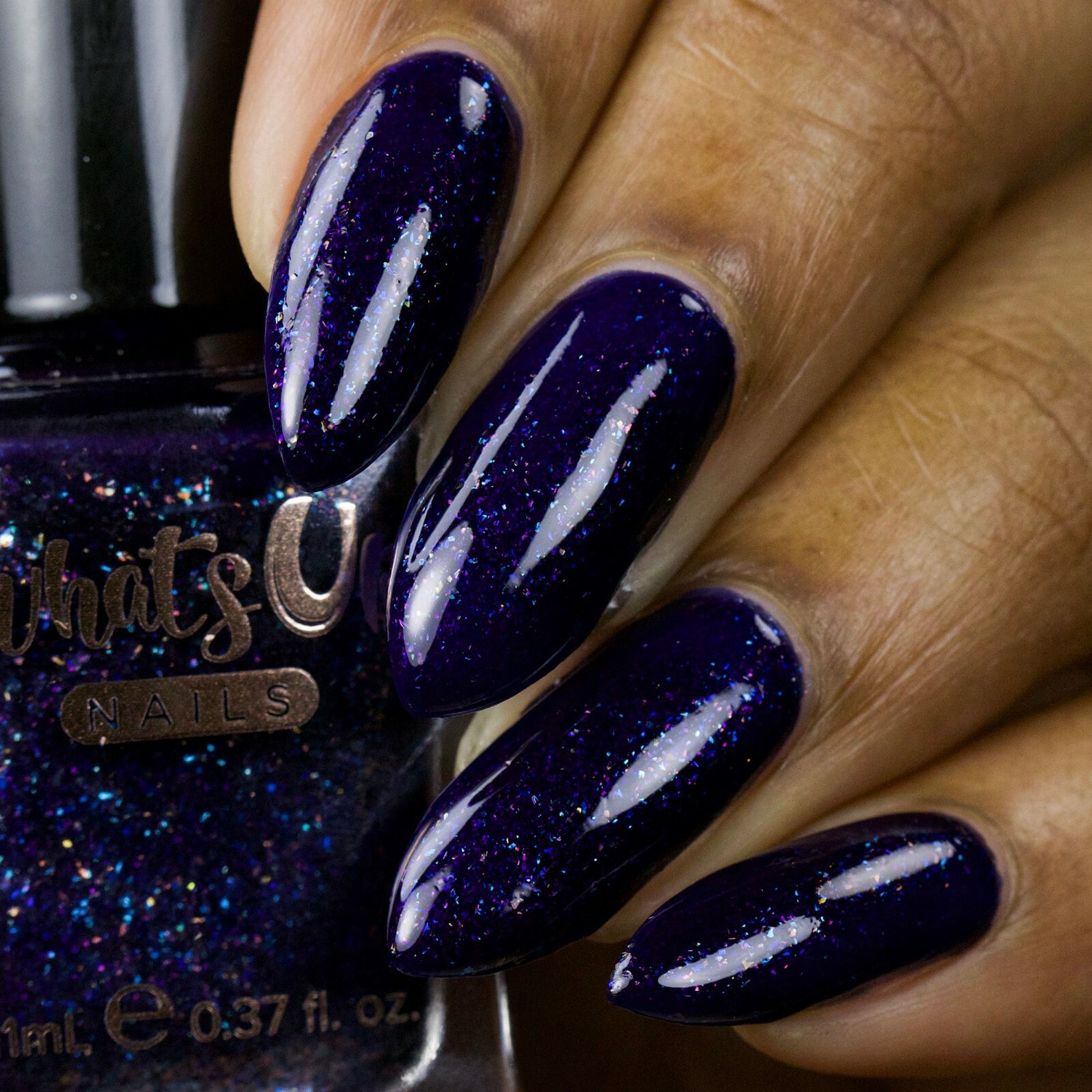 Squid Escape Regular Polish (Dark Blue Crelly w/ Multicolored Iridescent Flakie)