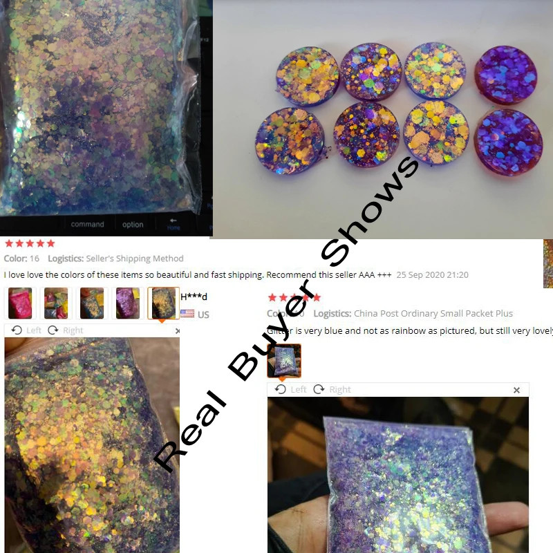 50G/Bag Holographic Mixed Hexagon Shape Chunky Nail Glitter Sequins Sparkly