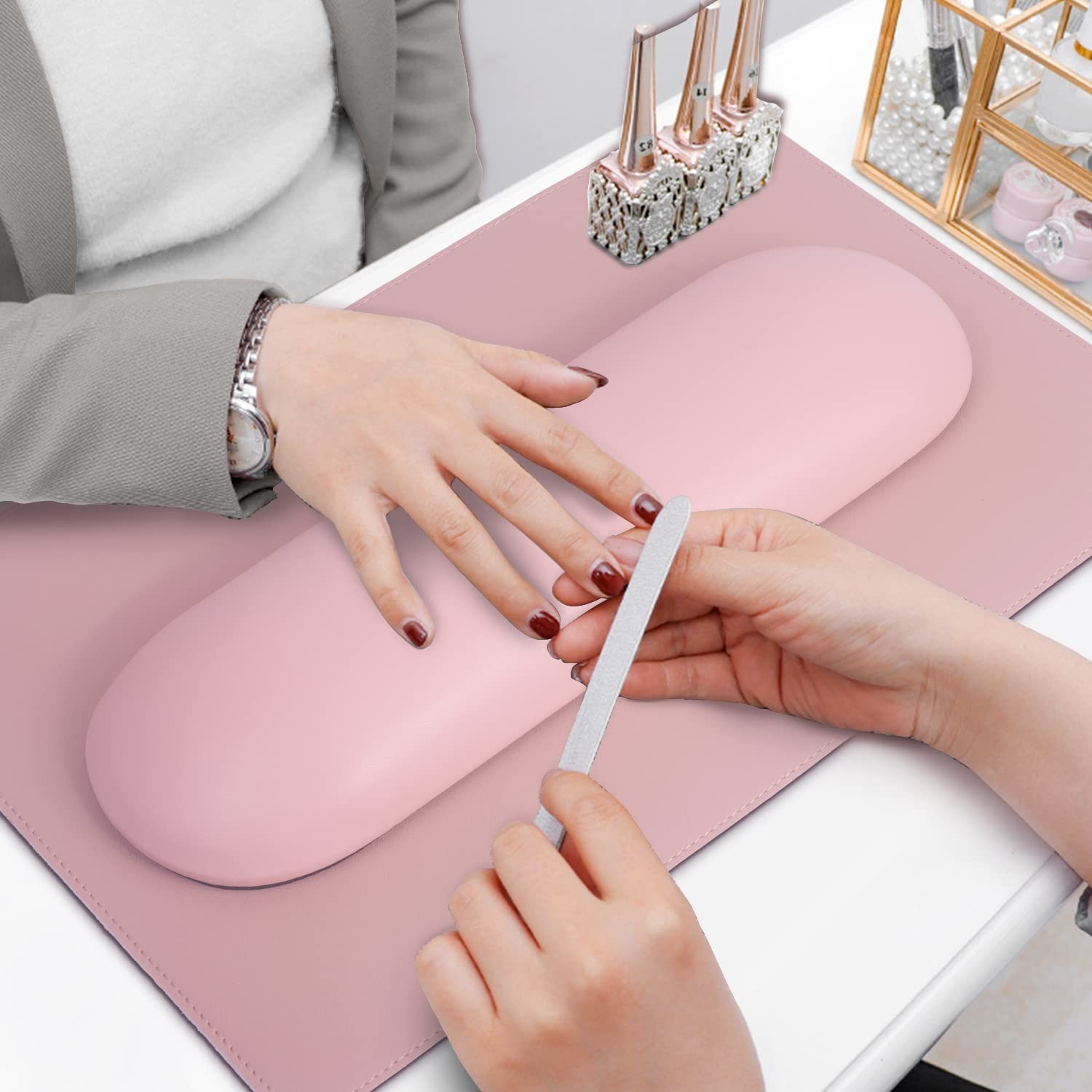 Nail Arm Rest Pillow and Mat Luxury Salon Manicure Armrest Cushion Nail Art H…