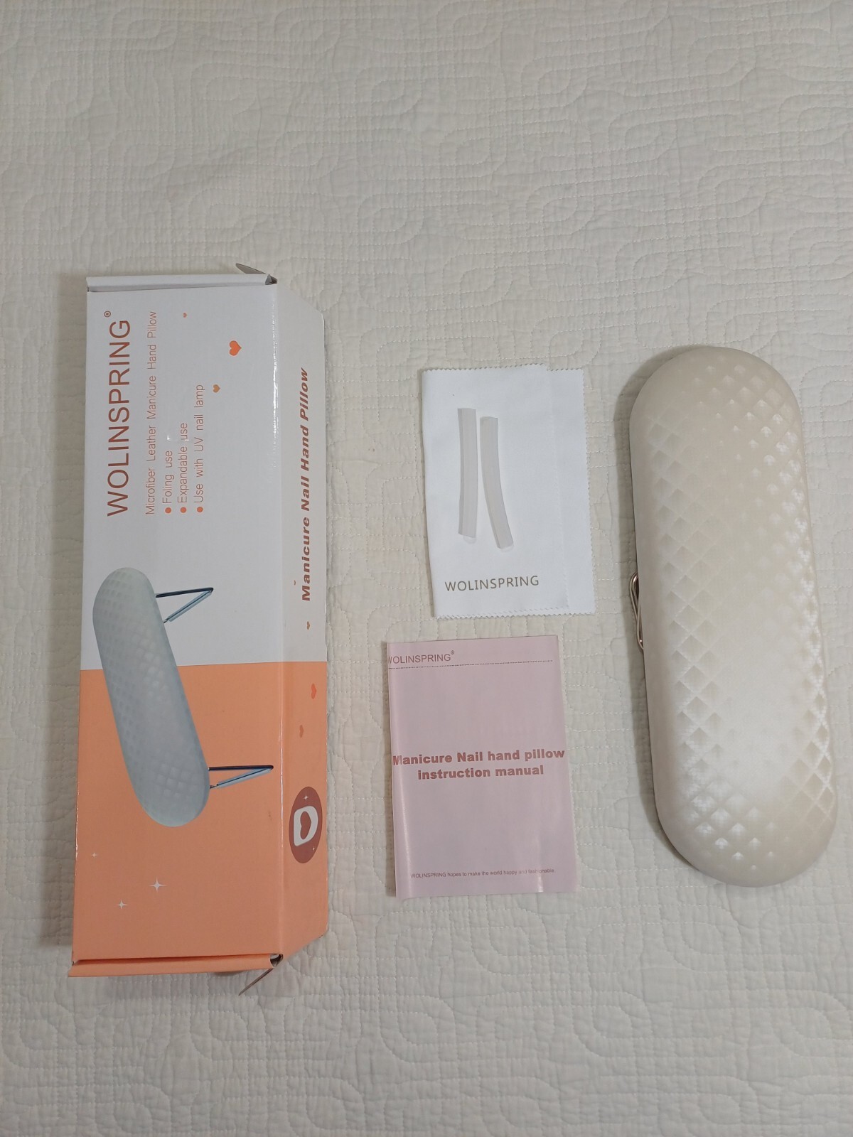 Nail Arm Rest Microfiber Leather Manicure Hand Pillow Professional White New
