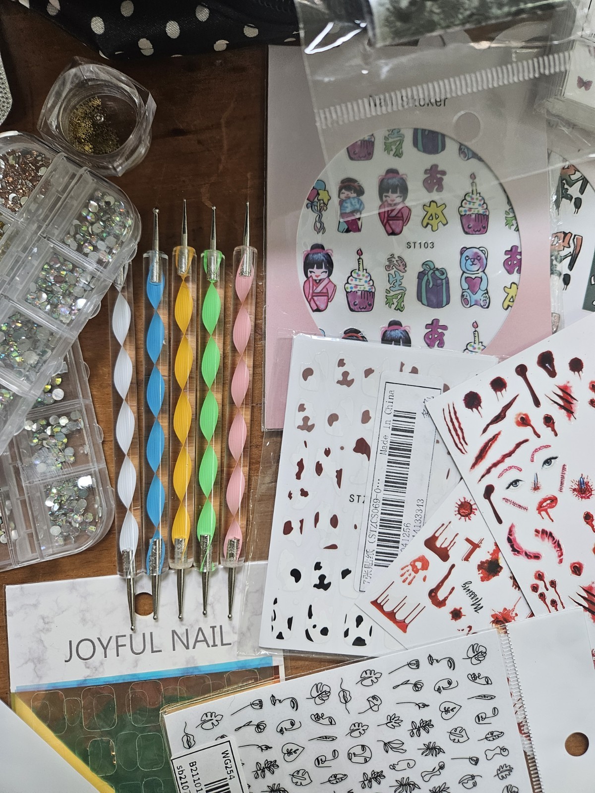 Lot of nail art supplies! A bunch of brand new items. Great deal. with tote