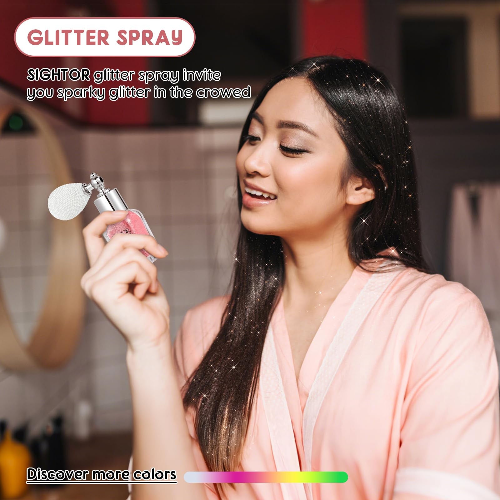 Body Glitter Spray, 30ML Shiny Spray for Body Hair Face Clothing, Highlighter…
