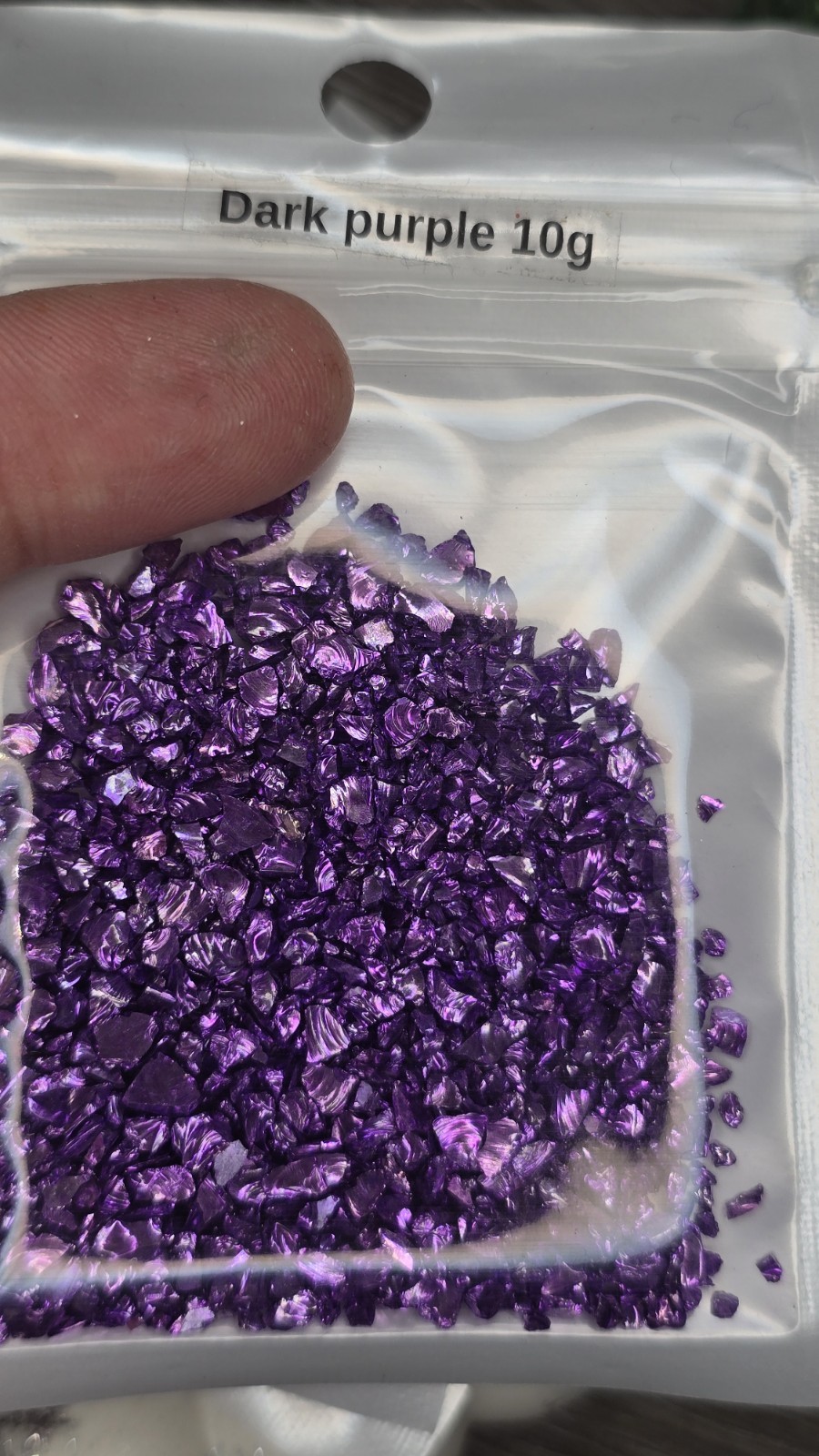 10g bag dark purple crushed glass craft decoration