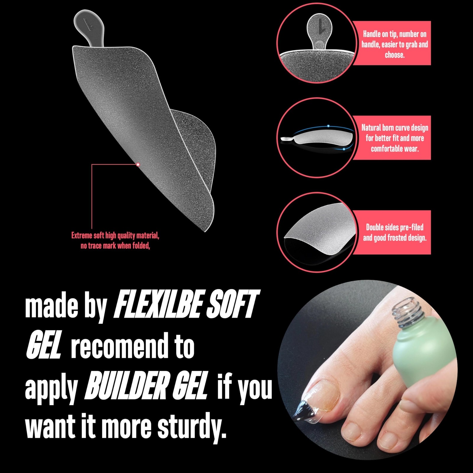 120 pcs Long Toe Nail Tips Press on, Long Toe Full Cover Clear Small Box