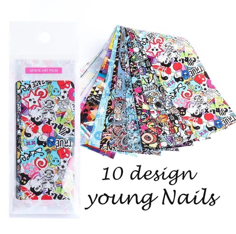 10 pcs Nail Art Foil Sex Mouse Sticker Transfer Decals Manicure DIY