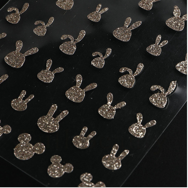 3D Sparkly Glitter Butterfly Bow Bunny Rabbit Flame Nail Art Decal Sticker NS49