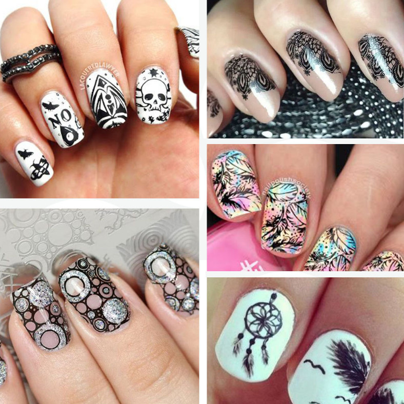 Elephant Sex Mouse Skull Flower Nail Art Stamping Manicure Templates Image Plate