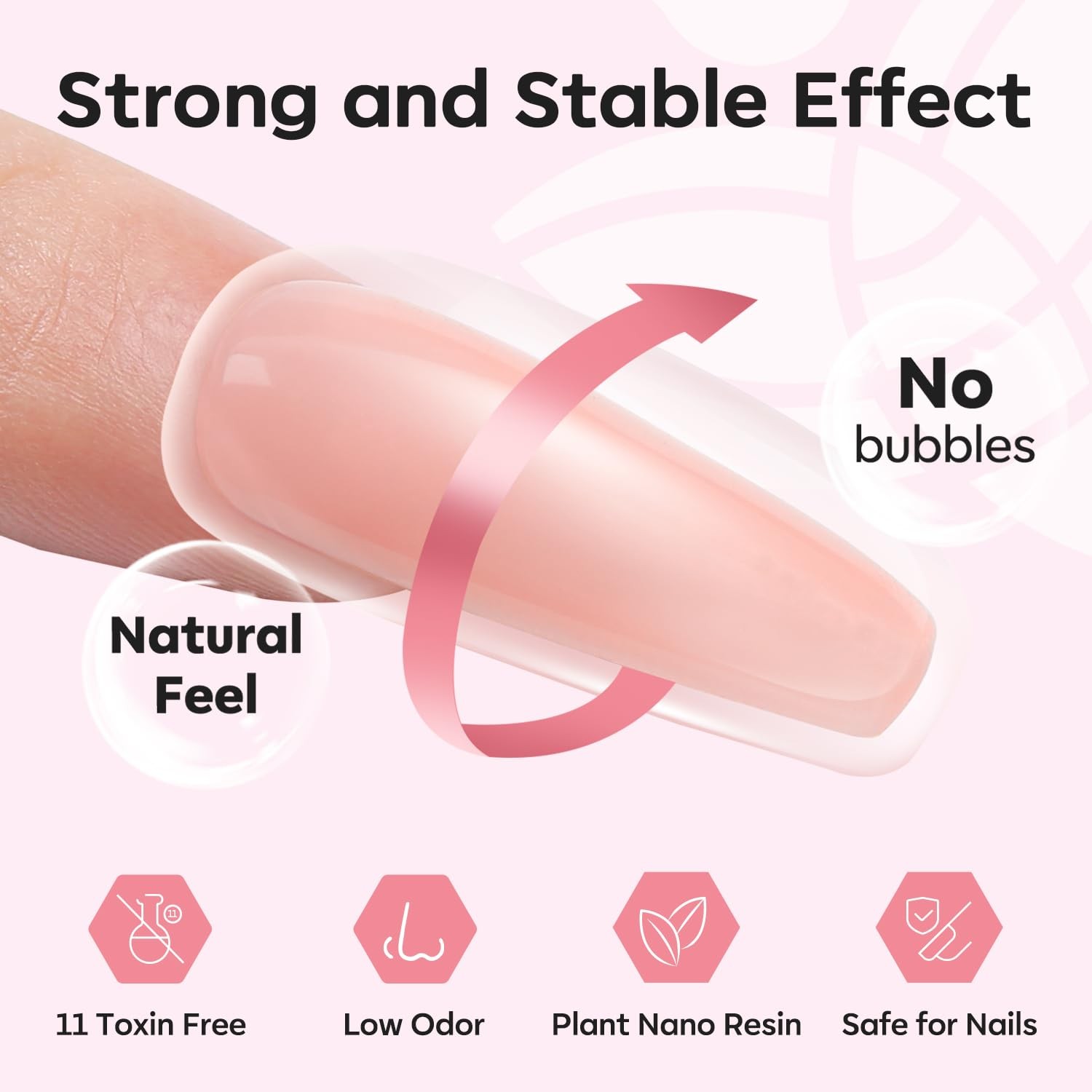 6 Color Poly Nail Gel Kit With 48W UV LED Lamp Charms Slip Solution Set