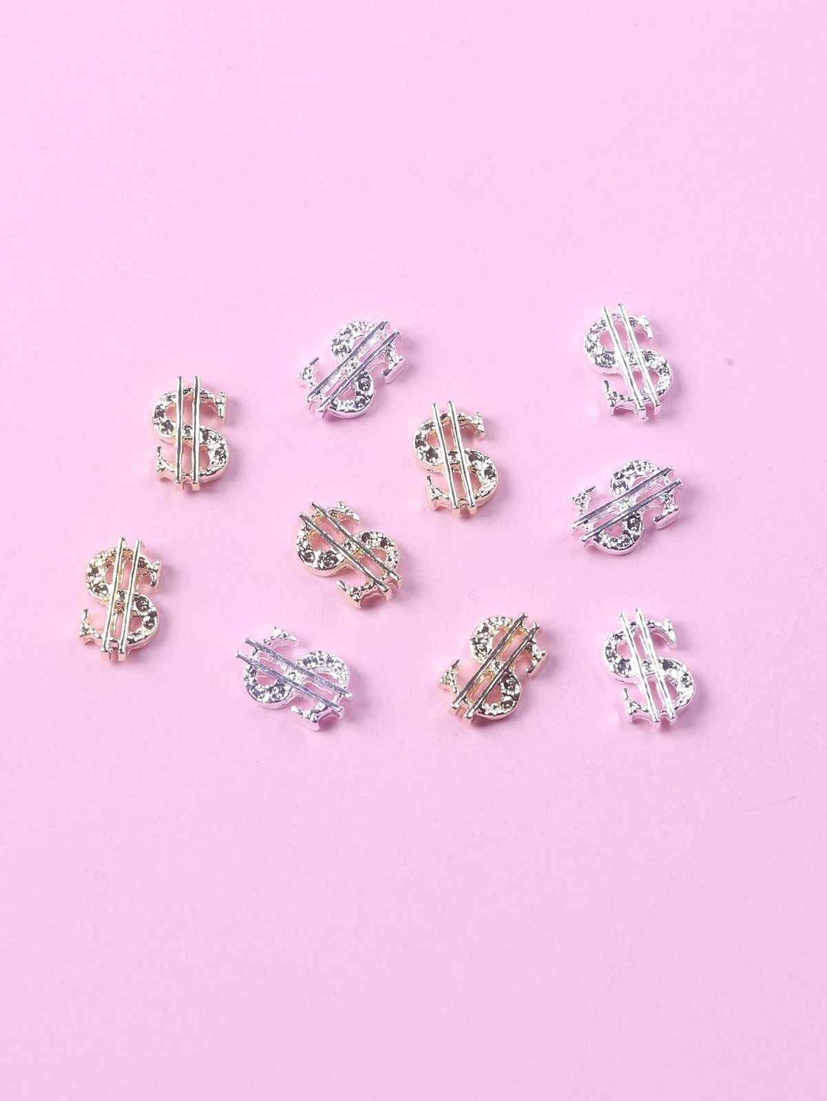 10pcs Dollar Currency Symbol Zinc Alloy Charm Nail Art Charms Manicure