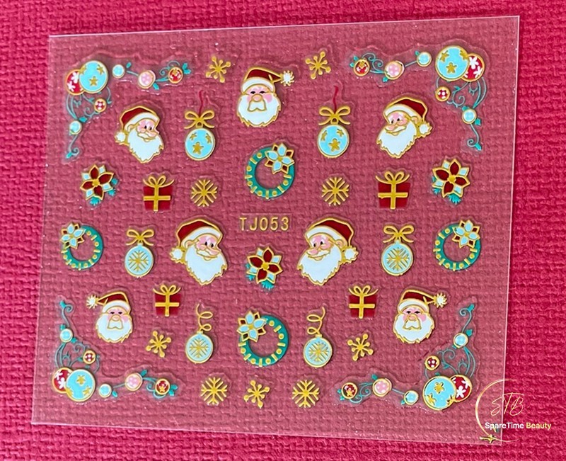 Christmas Snow Santa Nail Sticker Tree Present Ornament Holly Wreath Stars