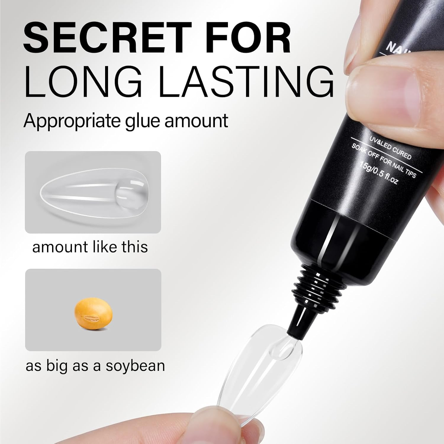 AILLSA Gel Nail Glue for Nails Tips, Solid Super Strong Gel Glues 15G | Professi