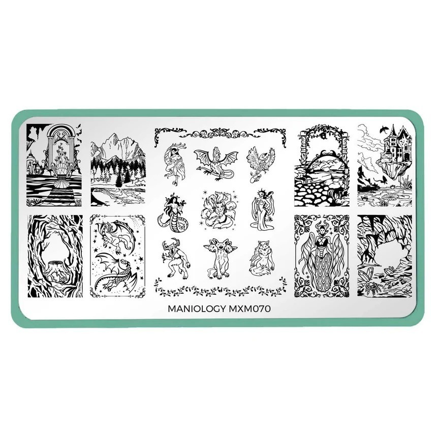 Mythical Creatures: Horns & Flames (MXM070) – Nail Stamping Plate