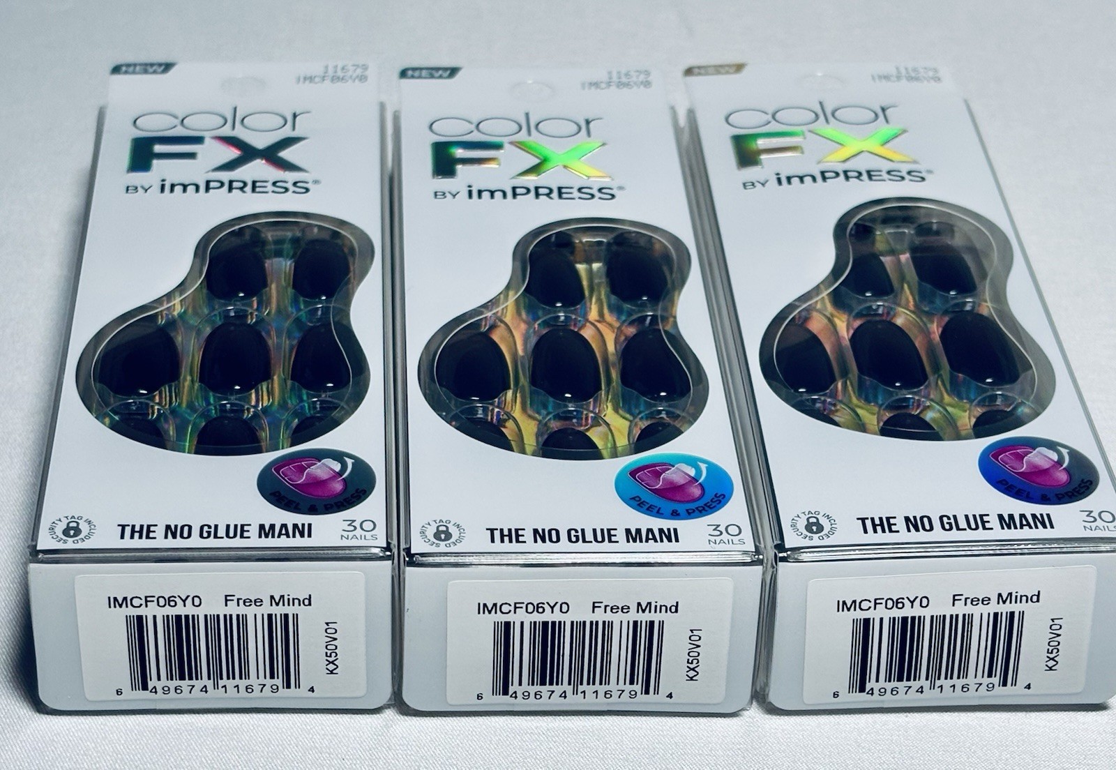 Color FX by Impress Nails Press-on Mani 3 Packs Brand New in Box Shade Free Mind
