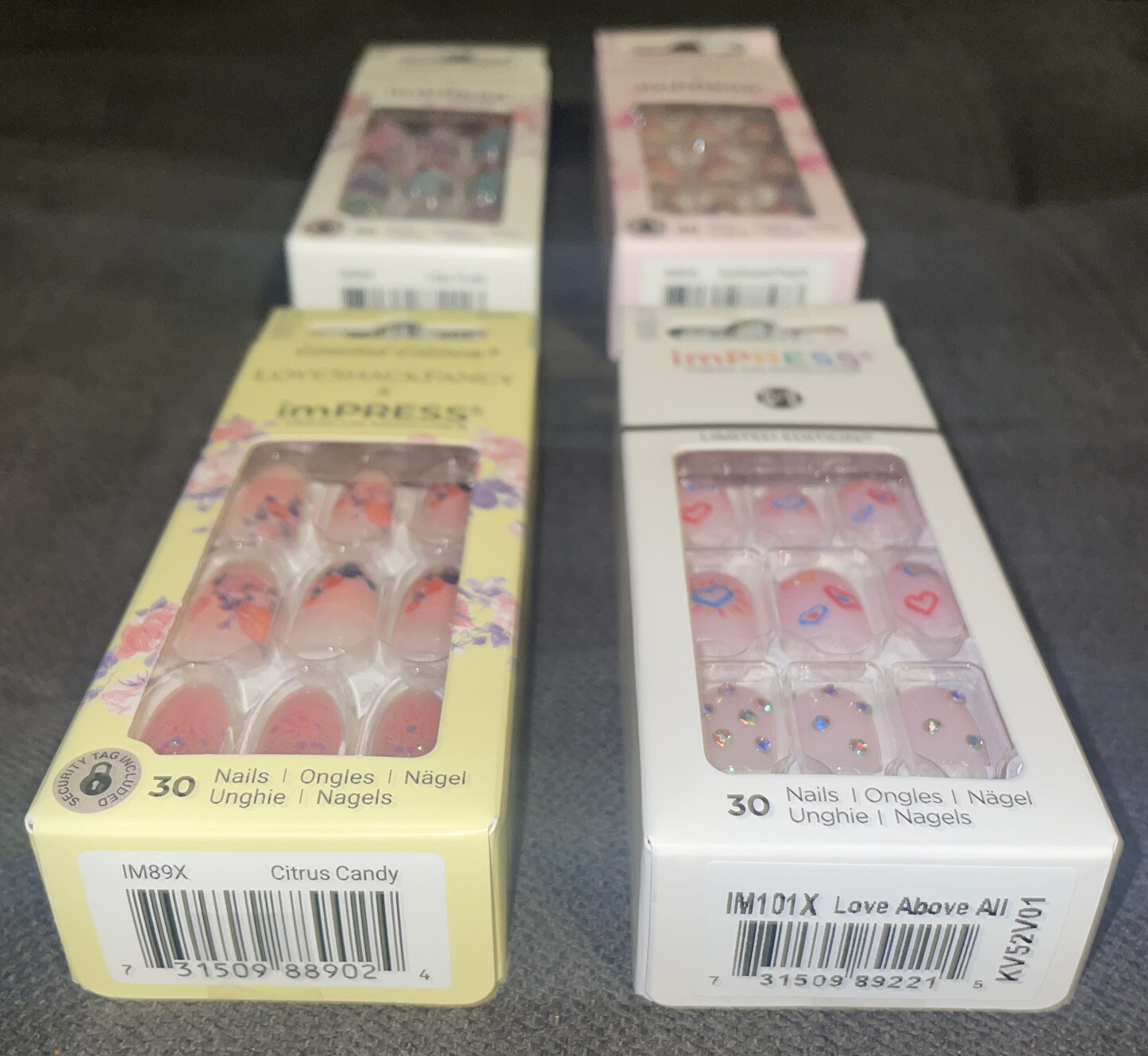 Kiss IMPRESS💅Lot Of 4 Boxes PRESS ON NAILS Limited Edition SUNKISSED PEACH&More