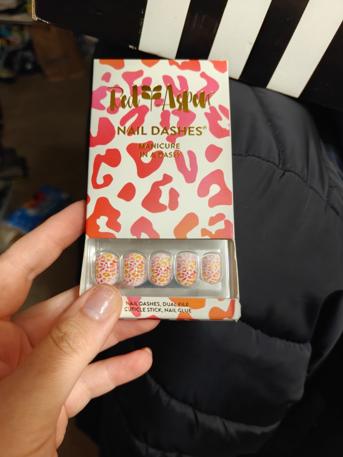 Red Aspen nail dashes bundle short nails